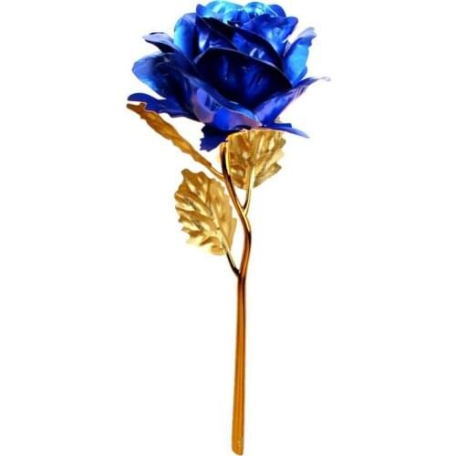 24K Foil Plated Rose For Mum Christmas Day New Year Romantic Flower Love Forever Gifts Golden Last Novelty P5X8