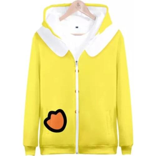 Popular Game Ninjala 3D Hoodies Harajuku Spring Autumn Zipper Hooded Jackets Street Boy/girl Zipper YellowHigh quality Outwear