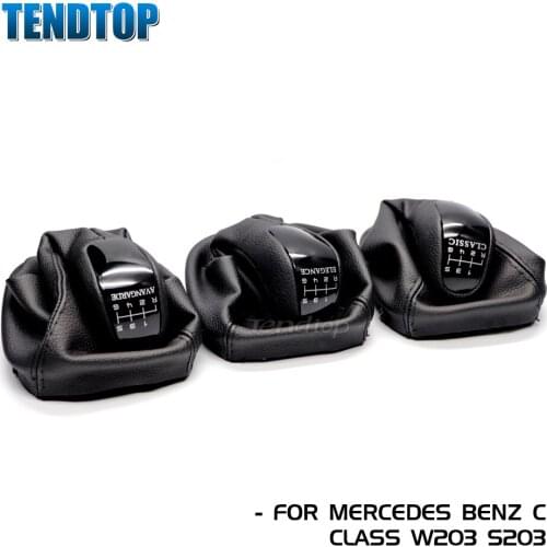 5/6 Speed Lever Stick Gear Shifter Knob Boot Case Handbrake Car Facelift For Mercedes-Benz C Class W203 S203 Elegance Classic