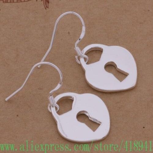 Silver Plated earrings , Silver Plated fashion jewelry , Like the locks heart /eiramzya bjtakbaa AE341