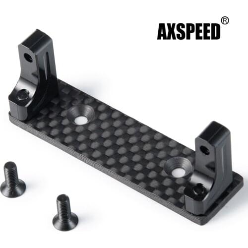 AXSPEED Metal Servo Mount with Carbon Fiber Skid Plate Set for Axial SCX10 Capra Wraith 90048 1/10 RC Crawler Car Upgrade Parts