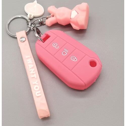For Citroen C4 Cactus Picasso C4l C5 X7 C8 C3 C6 Xsara For Peugeot 308 508 3008 RCZ Silicone Case Car Key Cover protect