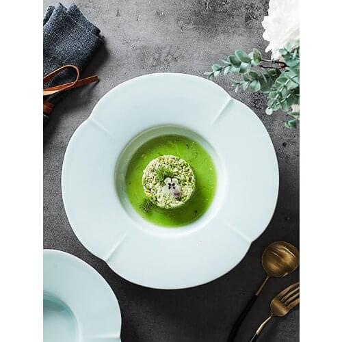 Modern 9/11 Inch Ceramic Dinner Plate Simple White Dessert Cake Plate Shaped Display Tray Restaurant Tableware Set Kitchen Tools