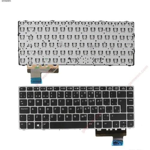 SP Language New laptop replacement keyboard for HP EliteBook Folio 9470m SILVER FRAME BLACK (Win8,OEM)