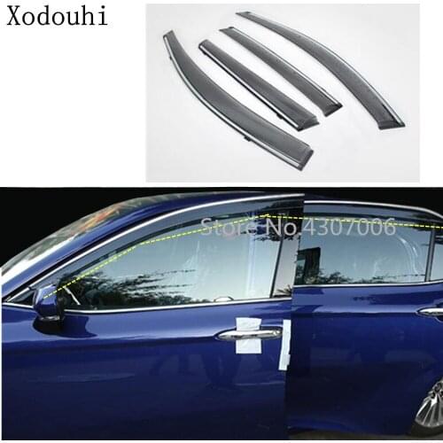 Car Styling Body Cover Plastic Window Glass Wind Visor Rain Sun Guard Vent 4pcs For Toyota New Camry XV70 2017 2018 2019 2020
