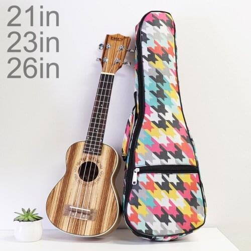 Ukulele Bag 21 / 23 / 26 Inch Colorful Portable Ukulele Bag 10mm Sponge Soft Case Gig Ukulele Mini Guitar Waterproof Backpack