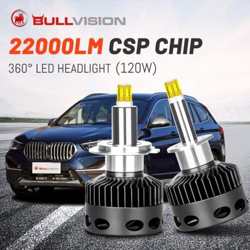 Bullvision H1 LED D1S D2S D3S D4S D2H HID Headlights 22000LM 360 Degree CSP Chips H7 H11 9005 9006 H8 H9 HB3 HB4 Canbus Headlamp