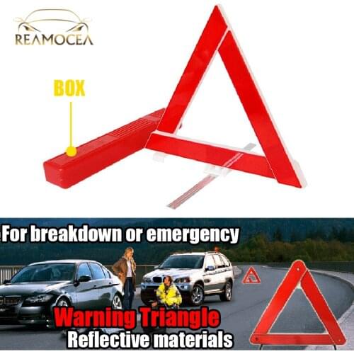Reamocea 1Pc Reflective Warning Sign Foldable Triangular For Car Breakdown Emergency Reflector FoldableParking Rack Reflector