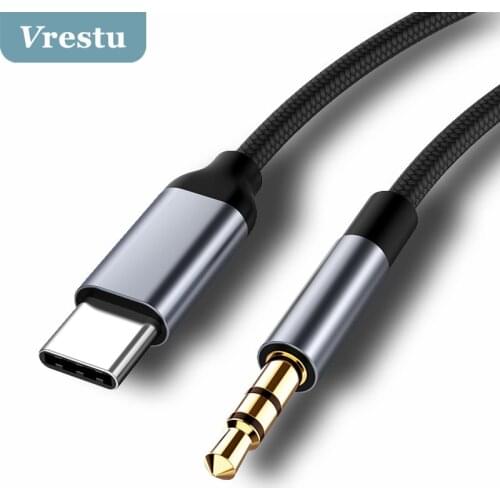 USB C to 3.5mm AUX Headphones Type C 3.5 Jack Adapter Nylon Cord Audio Extension Cable Plug 3 5 Earphone OTG for Huawei Xiaomi 9