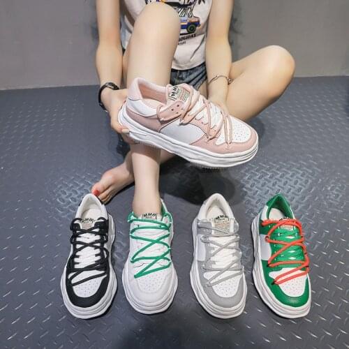 2021 Autumn Women Platform Sneakers Chunky Casual Shoes Fashion Sports Vulcanized Shoes Woman Thick Soled Trainers Green