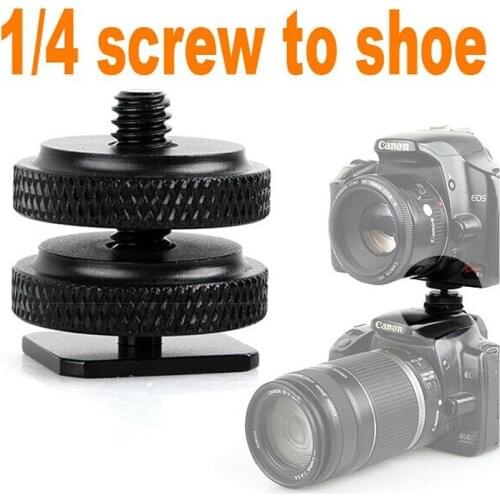1/4"-20 Tripod Aluminum Screw to Flash Hot Shoe Mount Adapter for Camera Speedlite Digital Device