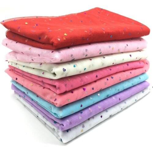1meter/lot Wide 150cm Glitter Heart Sequins Tulle Rolls Wedding Decoration Mariage Fabric DIY Craft Birthday Party Supplies
