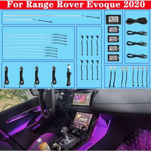 10 Colors Set For Range Rover Evoque 2020 Sreen Control Decorative Ambient Light LED Atmosphere Lamp illuminated Strip