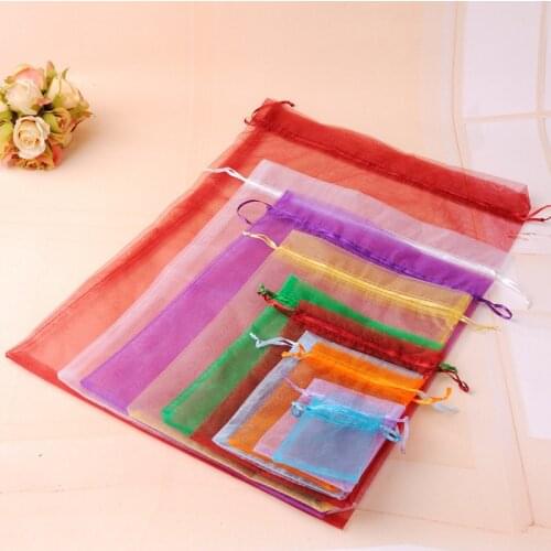 10pcs Large Organza Bag 9x12 10x15 13x18 15x20 17x23 20x30cm Christmas Wedding Gift Bag Candy Packaging Jewelry Bag Gift Pouches