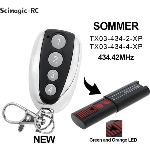 2pcs Garage Door Remote Control For SOMMER TX03-434-4-XP 434.42MHz Handheld Transmitter