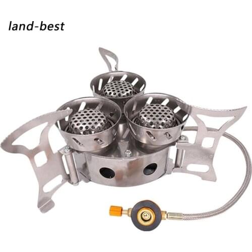 2021 folding camping windproof stove outdoor Hiking portable folding gas stove Picnic Butane Gas Cooker grill burning furnace