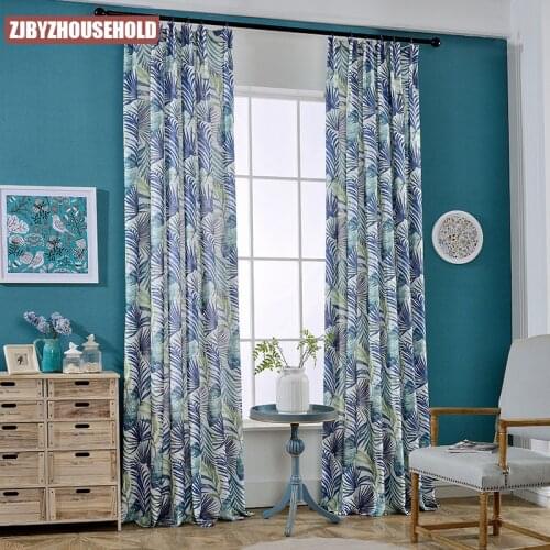 2021 Curtains for Living Room Bedroom Curtains Modern Garden American Country Curtains Slub Printing Curtains