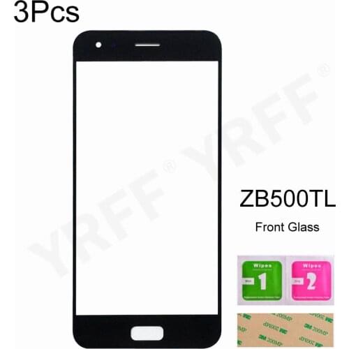 3PCS Sreen Panel For Asus ZenFone 4 Max ZB500TL Front Glass Panel (No Touch Screen) Outer Glass Cover Assembly Parts