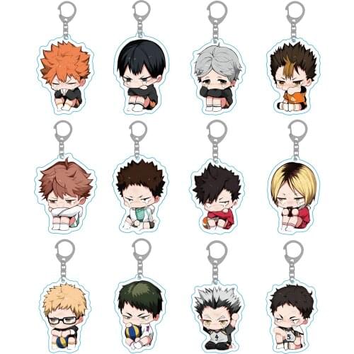 Anime Haikyuu Acrylic Keychain Key Ring Race Straps Cute Cosplay Jewelry Accessory