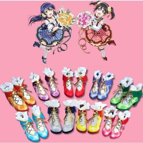 Anime Love Live Lovelive! Cosplay Shoes Nico Yazawa Nozomi Cosplay Shoes Boots Bouquet Flowers Awakening Daily Leisure Shoes