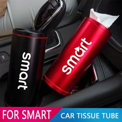 Auto Tissue Boxes Car Cup Holder Cylinder Tissue Box For Smart 451 452 453 454 EQ fortwo Forfour Roadster forjeremy accessories
