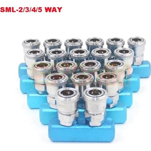 Free Shipping C type Quick Connector Multi-line Air Exhaust SML-2 /3/4/5 Way Air Distributor SML Model