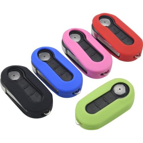 Bilchave 3 Buttons For FIAT 500 ABARTH Panda Punto Bravo Folding Flip Remote Car Key Case FOB Silicone Cover