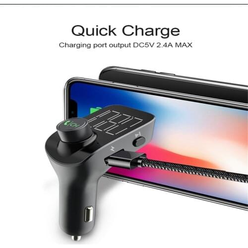 Bluetooth 5.0 AUX Receiver Car MP3 Player FM Transmitter Dual USB