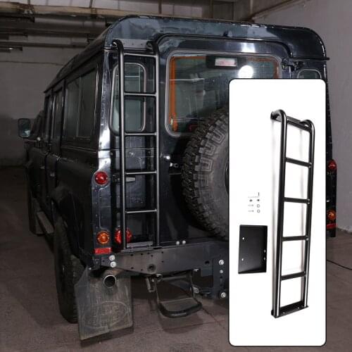 Alloy Black For Land Rover Defender 2004-2019 Car Rear Door Climbing Ladder Roof Climbing Ladder Accessories Car Modification