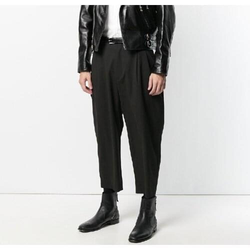 Clohting Mens Hair Stylist fashion autumn Casual Harem Pants Ninth pants plus size costumes