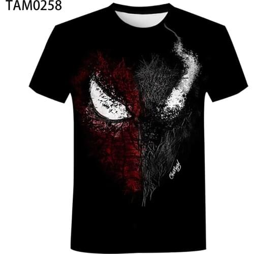 Venom Unisex Summer Fashion Versatile 3D Printed T-Shirt Childrens Short Sleeve Boys' And Girls' Cotton Breathable Casual Top