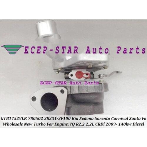GTB1752VLK 780502 780502-5001S 28231-2F100 Turbo For KIA Sedona Sorento Carnival VQ CRDi For Hyundai Santa Fe 09 R2.2 2.2L 140kw