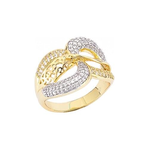 2021 Jul Finger Rings Women Round Crystal Caesar Ring Gold Color Ethnic Wedding Jewelry Ring