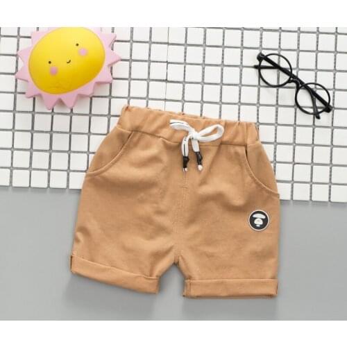 Summer children cotton shorts boys fashion cotton solid color short pants for boys beach shorts kids boys casual sports pants