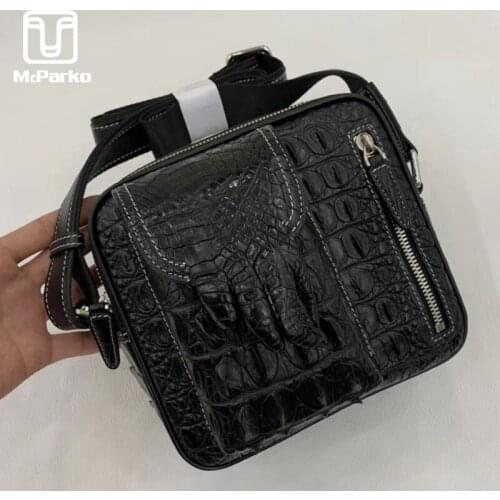McParko Small Shoulder Bags For Men Genuine Leather Men Bag Luxury Brand Crocodile Crossbody Messanger Bags Diagonal package New