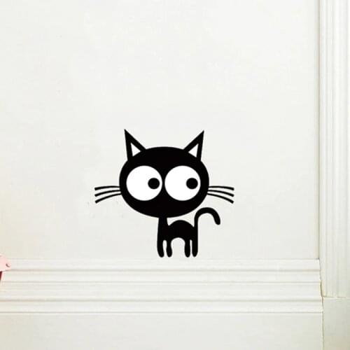 Cute Cartoon kitten Wall Sticker DIY backdrop decor for Home Decoration room Decals Art Wallpaper Toilet Stickers on the wall