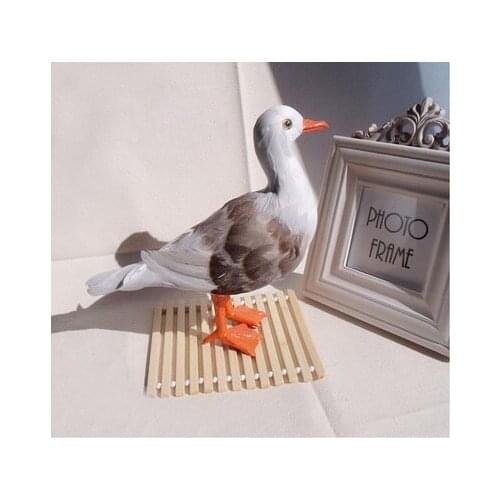 Simulation cute seagull 21x21cm model polyethylene&furs bird model home decoration props ,model gift d642