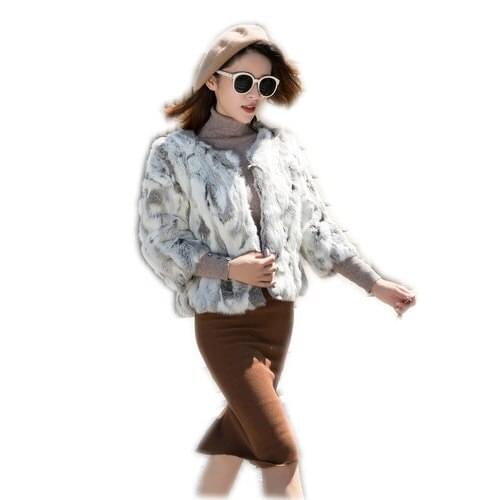 2018 New Real Rabbit Fur Coat Women Fashion Fur Jacket good quality rabbit real fur coat