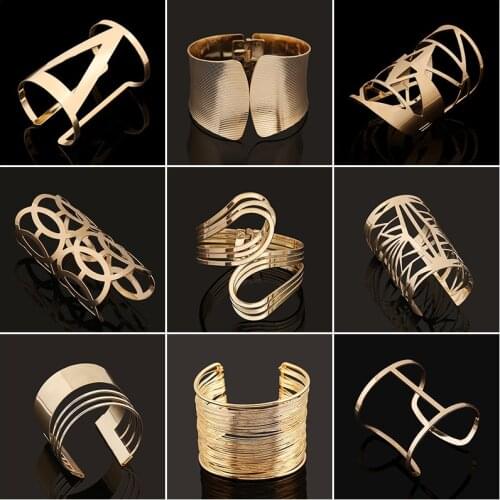 New design of punk big statement hollow alloy open wide Bangles & Womens jewelry accessories Bracelet gift