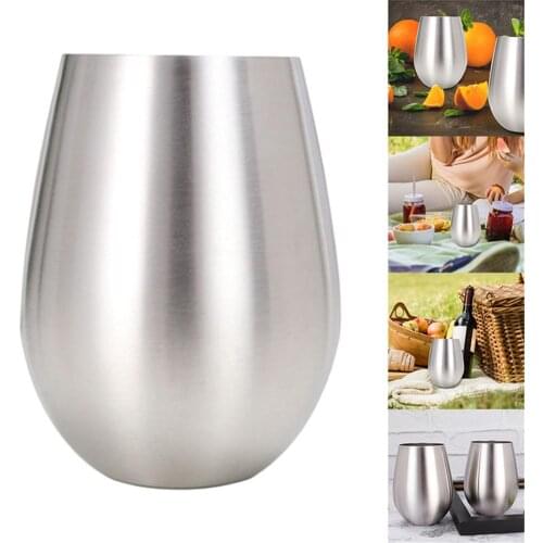 510ml Stainless Steel Beer Cup Wine Tumbler Large Beer Mug Cocktail Wine Glasses Egg Shaped Big Cool Metal Cup Outdoor Drinkware