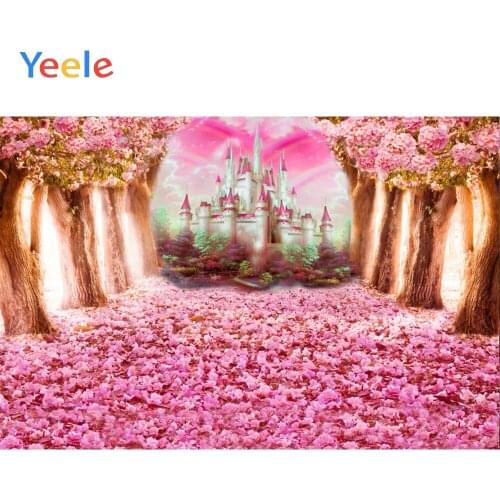 Yeele Wedding Photocall Blooming Trees Castle Petal Photography Backgrounds Customized Photographic Backdrops for Photo Studio