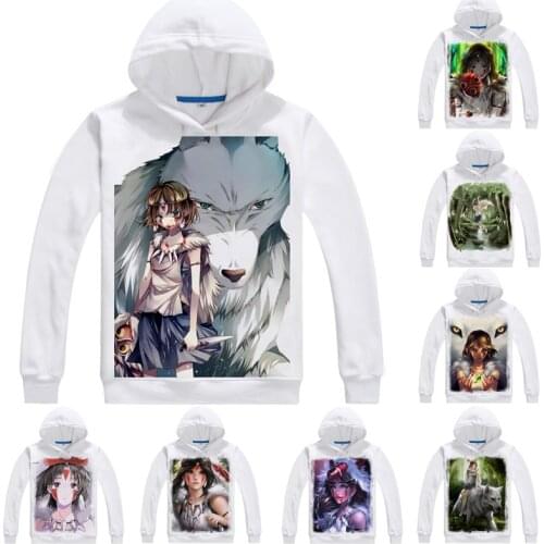Mononoke Hime Princess Mononoke Mens Hoodies Emishi Prince Ashitaka Men Sweatshirt Streetwear Anime Hoodie Printed Long Hooded