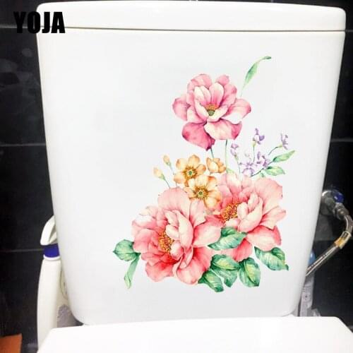 YOJA 18X23.3CM Classical Colored Flower Bedroom Decor Wall Stickers Mural Creative Toilet Decal T1-1847