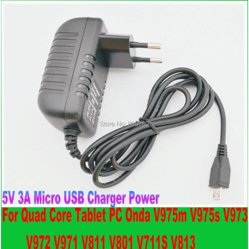 1PCS 5V 3A Micro USB Charger Power Supply Adapter for Quad Core Tablet PC Onda V975m V975s V973 V972 V971 V811 V801 V711S V813