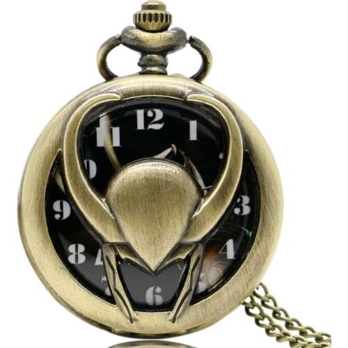 Bronze Pocket Watch Stylish Cows head Pocket Watches Necklace Chain Pattern Clock Women Gifts Dropshipping 2019