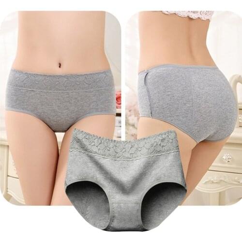 Womens Period Panties Cotton Physiological Underpants Underwear Gray