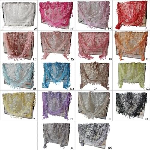 Women Lace Sheer Floral Triangle Veil Church Mantilla Scarf Shawl Wrap Tassel