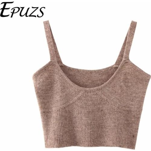 Sexy crop top summer knitted tank top Streetwear sleeeveless tank top ladies croped sweater 2020