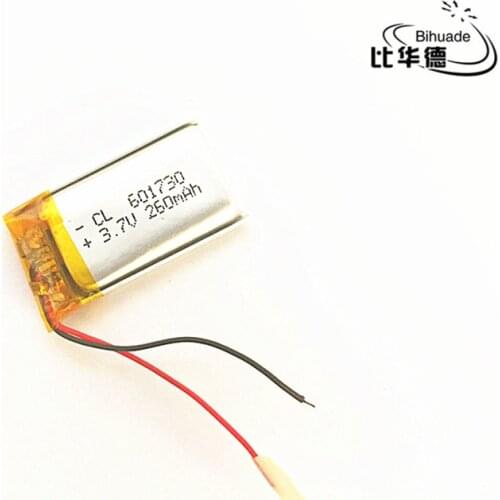 1pcs 3.7V,260mAH,601730 Polymer lithium ion / Li-ion battery for TOY,POWER BANK,GPS,mp3,mp4,cell phone,speaker