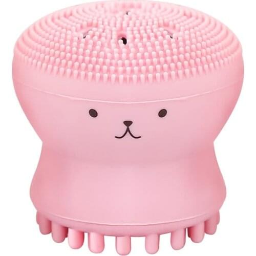 1pc Silicone Face Cleansing Brush Facial Cleanser Pore Cleaner Exfoliator Face Scrub Washing Brush Skin Care Small Octopus Shape